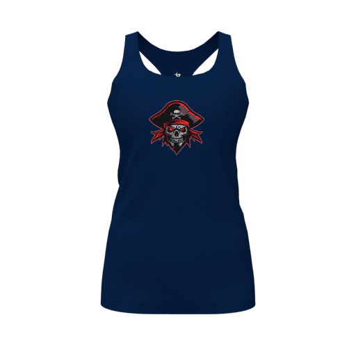[FT0TRBNV-FYS-LOGO1] Decker Racerback Tank Top (Female Youth S, Navy, Logo 1)