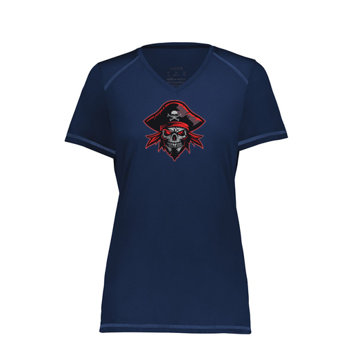 [6844.065.XS-LOGO1] Women's SoftTouch Short Sleeve (Female Adult XS, Navy, Logo 1)