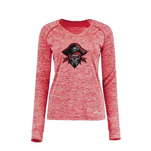 [222770.T20.XS-LOGO1] Ladies Electric Long Sleeve Shirt (Female Adult XS, Red, Logo 1)